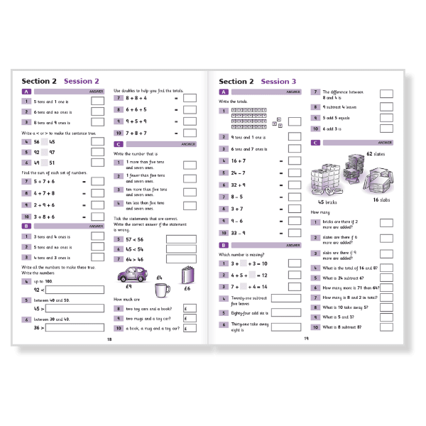 first mental arithmetic example spread